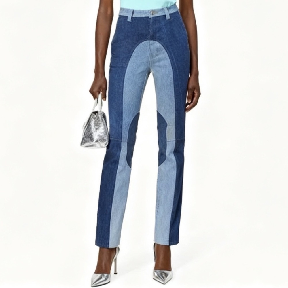 EB Denim Kendall High Rise Patchwork Jean NEW size Medium
